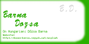 barna dozsa business card
